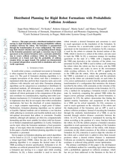 Distributed Planning for Rigid Robot Formations with Probabilistic
  Collision Avoidance