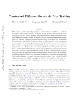 Constrained Diffusion Models via Dual Training