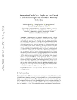 AnomalousPatchCore: Exploring the Use of Anomalous Samples in Industrial
  Anomaly Detection
