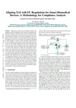 Aligning XAI with EU Regulations for Smart Biomedical Devices: A
  Methodology for Compliance Analysis