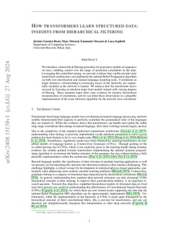 How transformers learn structured data: insights from hierarchical
  filtering