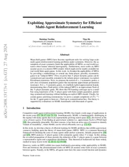 Exploiting Approximate Symmetry for Efficient Multi-Agent Reinforcement
  Learning