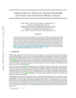 SAM & SAM 2 in 3D Slicer: SegmentWithSAM Extension for Annotating
  Medical Images