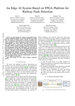 An Edge AI System Based on FPGA Platform for Railway Fault Detection