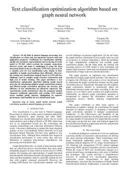 Text classification optimization algorithm based on graph neural network