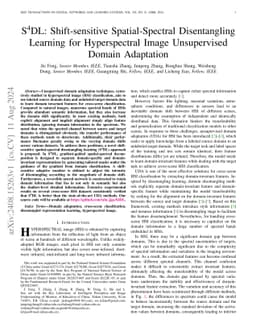 S4DL: Shift-sensitive Spatial-Spectral Disentangling Learning for
  Hyperspectral Image Unsupervised Domain Adaptation