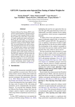 GIFT-SW: Gaussian noise Injected Fine-Tuning of Salient Weights for LLMs