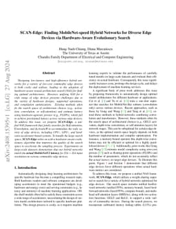 SCAN-Edge: Finding MobileNet-speed Hybrid Networks for Diverse Edge
  Devices via Hardware-Aware Evolutionary Search
