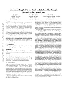 Understanding GNNs for Boolean Satisfiability through Approximation
  Algorithms