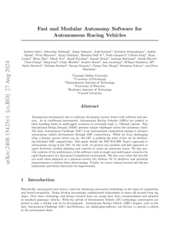 Fast and Modular Autonomy Software for Autonomous Racing Vehicles