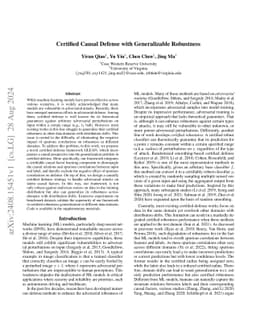 Certified Causal Defense with Generalizable Robustness
