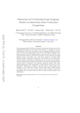 Enhancing and Accelerating Large Language Models via Instruction-Aware
  Contextual Compression