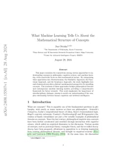 What Machine Learning Tells Us About the Mathematical Structure of
  Concepts