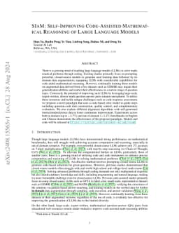 SIaM: Self-Improving Code-Assisted Mathematical Reasoning of Large
  Language Models
