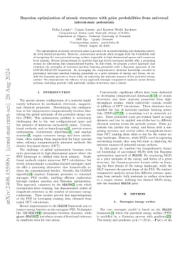 Bayesian optimization of atomic structures with prior probabilities from
  universal interatomic potentials
