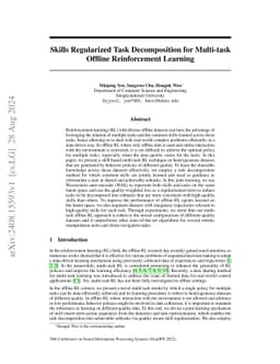Skills Regularized Task Decomposition for Multi-task Offline
  Reinforcement Learning