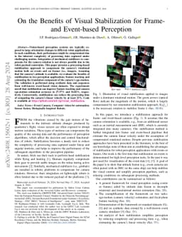 On the Benefits of Visual Stabilization for Frame- and Event-based
  Perception