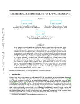 Hierarchical Blockmodelling for Knowledge Graphs