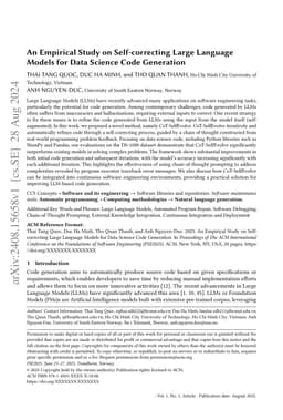 An Empirical Study on Self-correcting Large Language Models for Data
  Science Code Generation