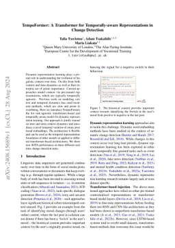 TempoFormer: A Transformer for Temporally-aware Representations in
  Change Detection