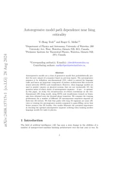 Autoregressive model path dependence near Ising criticality