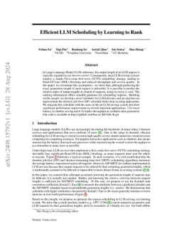 Efficient LLM Scheduling by Learning to Rank