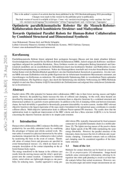 Towards Optimized Parallel Robots for Human-Robot Collaboration by
  Combined Structural and Dimensional Synthesis