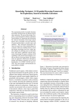 Knowledge Navigator: LLM-guided Browsing Framework for Exploratory
  Search in Scientific Literature