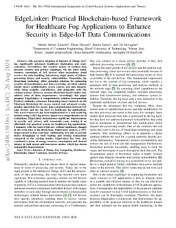 EdgeLinker: Practical Blockchain-based Framework for Healthcare Fog
  Applications to Enhance Security in Edge-IoT Data Communications