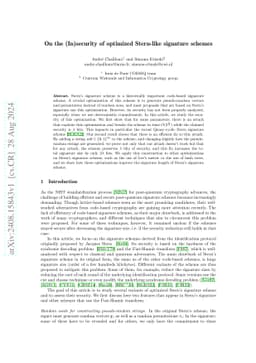 On the (In)security of optimized Stern-like signature schemes