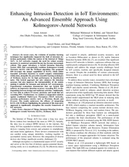 Enhancing Intrusion Detection in IoT Environments: An Advanced Ensemble
  Approach Using Kolmogorov-Arnold Networks