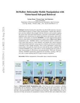 DeMoBot: Deformable Mobile Manipulation with Vision-based Sub-goal
  Retrieval