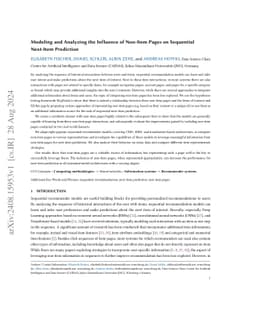 Modeling and Analyzing the Influence of Non-Item Pages on Sequential Next-Item Prediction