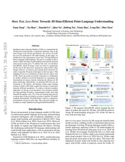 More Text, Less Point: Towards 3D Data-Efficient Point-Language
  Understanding