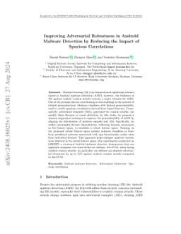 Improving Adversarial Robustness in Android Malware Detection by
  Reducing the Impact of Spurious Correlations