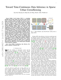 Toward Time-Continuous Data Inference in Sparse Urban CrowdSensing