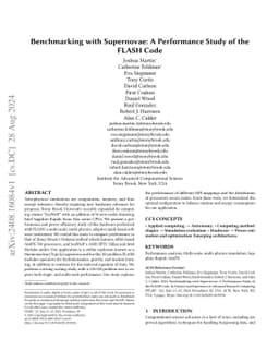 Benchmarking with Supernovae: A Performance Study of the FLASH Code