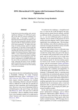 EPO: Hierarchical LLM Agents with Environment Preference Optimization