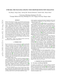 SVDD 2024: The Inaugural Singing Voice Deepfake Detection Challenge