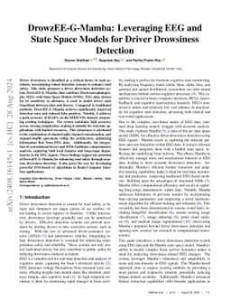 DrowzEE-G-Mamba: Leveraging EEG and State Space Models for Driver
  Drowsiness Detection