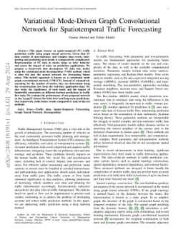 Variational Mode-Driven Graph Convolutional Network for Spatiotemporal
  Traffic Forecasting