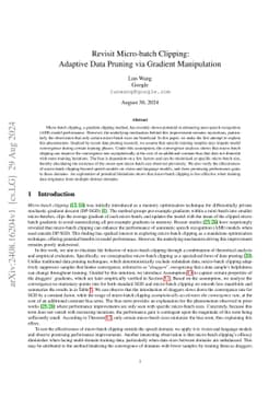 Revisit Micro-batch Clipping: Adaptive Data Pruning via Gradient
  Manipulation