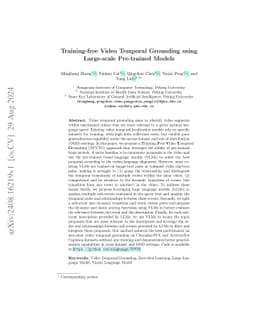 Training-free Video Temporal Grounding using Large-scale Pre-trained
  Models