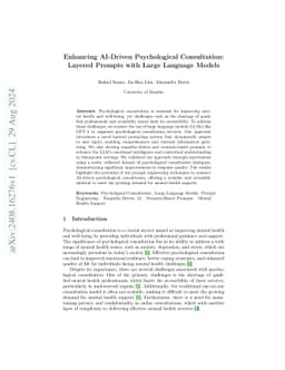 Enhancing AI-Driven Psychological Consultation: Layered Prompts with
  Large Language Models