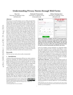 Understanding Privacy Norms through Web Forms