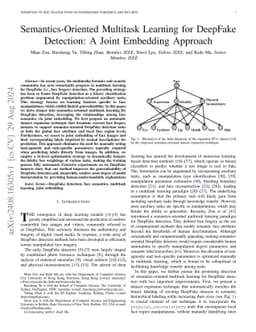 Semantics-Oriented Multitask Learning for DeepFake Detection: A Joint
  Embedding Approach