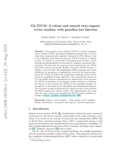 GL-TSVM: A robust and smooth twin support vector machine with guardian
  loss function