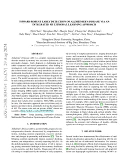 Toward Robust Early Detection of Alzheimer's Disease via an Integrated Multimodal Learning Approach