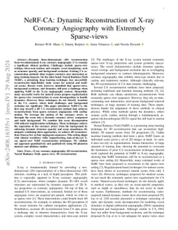 NeRF-CA: Dynamic Reconstruction of X-ray Coronary Angiography with
  Extremely Sparse-views