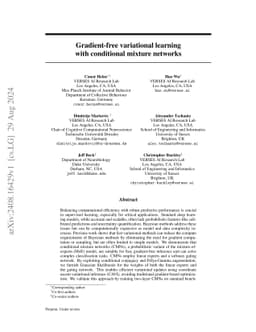 Gradient-free variational learning with conditional mixture networks